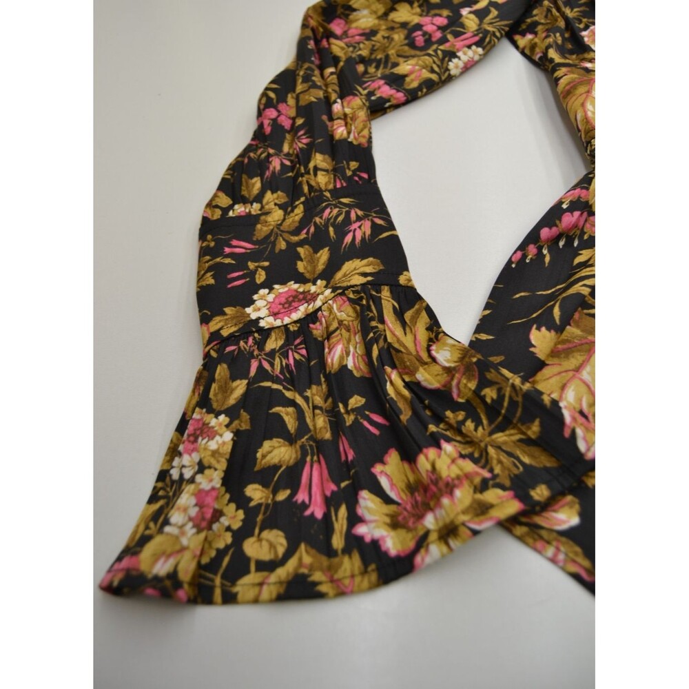 NWT Anthropologie Tunic Top Blouse Shirt Size M Deep-V Floral Long Sleeve Boho - Picture 11 of 13